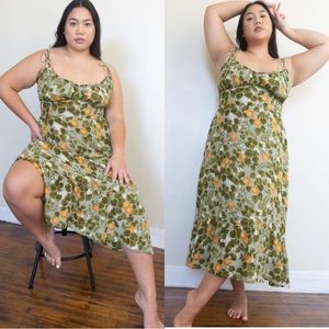 Reformation Embry Floral Print Sleeveless Midi Dress Daisy Size 18